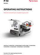 Operating manual Disk Mill PULVERISETTE 13 classic line
