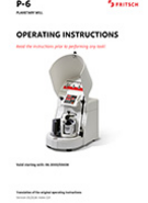 Operating manual Planetary Mono Mill PULVERISETTE 6 classic line