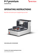 Operating manual Planetary Micro Mill PULVERISETTE 7 premium line