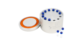 grinding bowl made of aluminium with 12 vials 2 ml volume